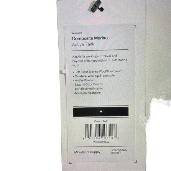 Tank Top Black Composite Merino Ministry of Supply Activewear Size Medium NWT - Picture 8 of 8